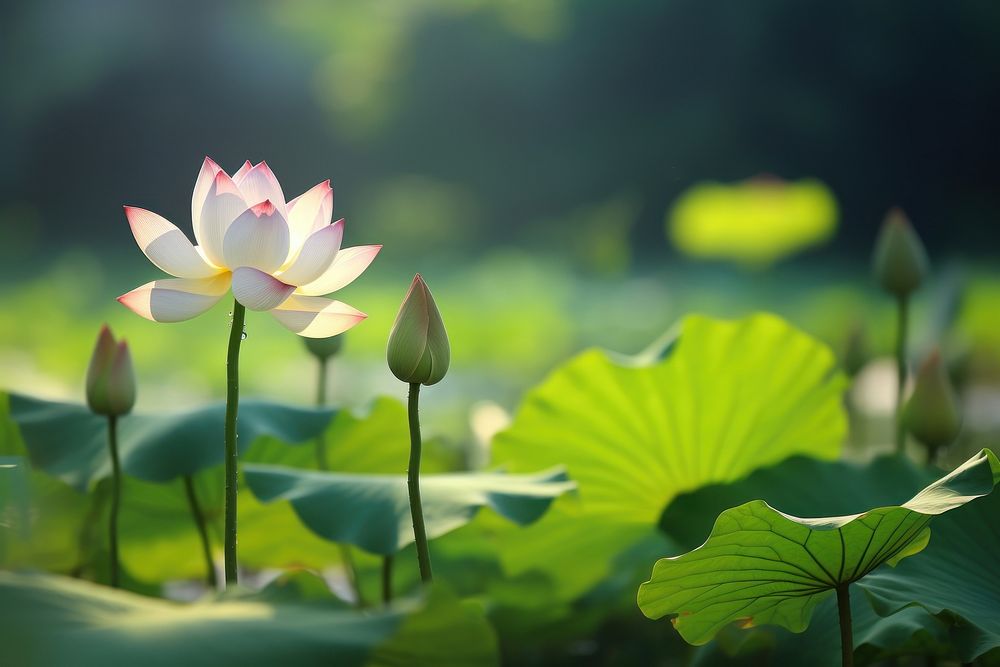 Lotus flower outdoors blossom nature.