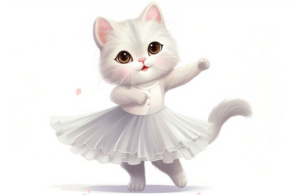 Cat character ballet dance animal dancing cartoon.