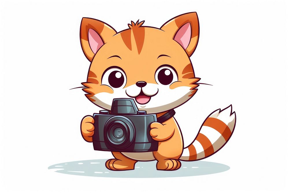 Cartoon camera animal cute.