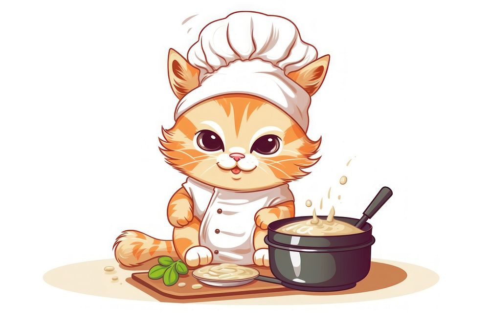 Cartoon cute food cook.