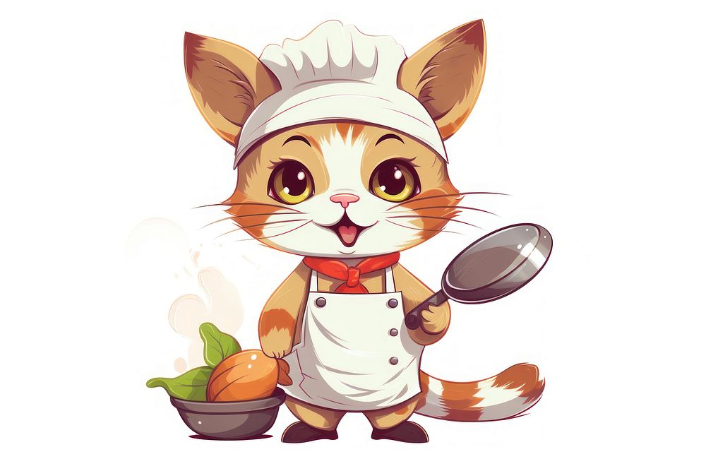 Cat character cooking cartoon cute freshness.