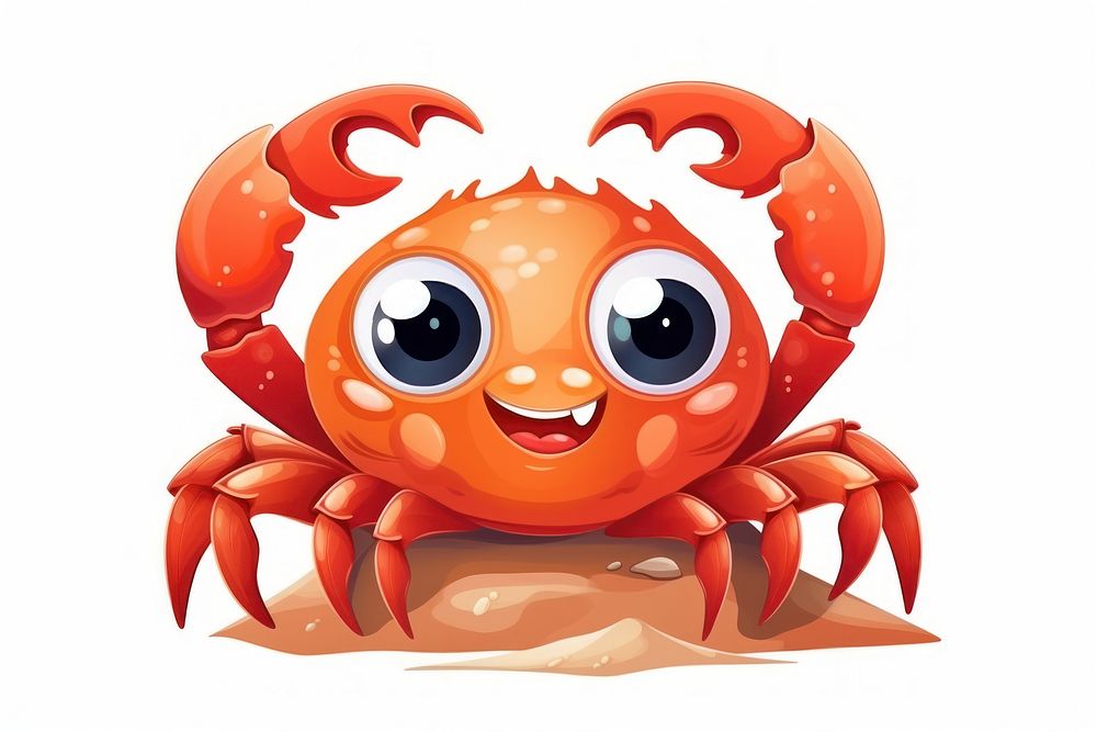 Crab character surprise concept animal cartoon seafood.