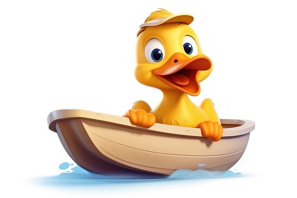 Duck character boat concept cartoon bathtub fun.