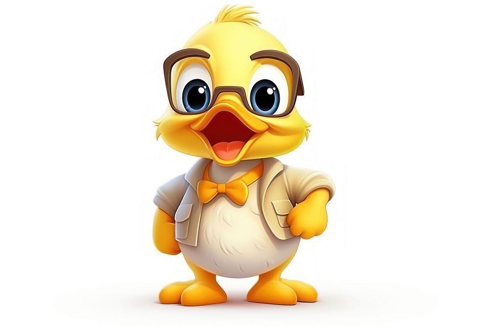 Duck character wear jewelry cartoon animal cute.