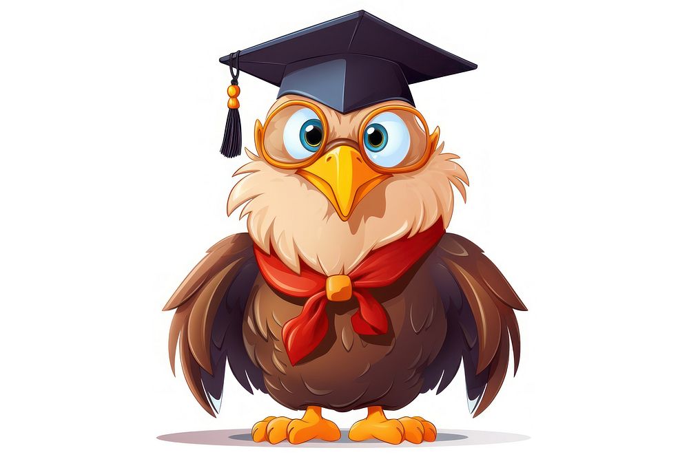 Animal graduation cartoon bird.