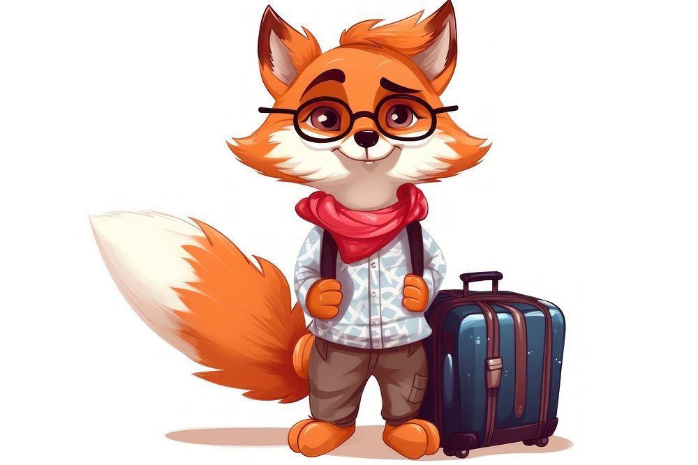Cartoon travel fox creativity.