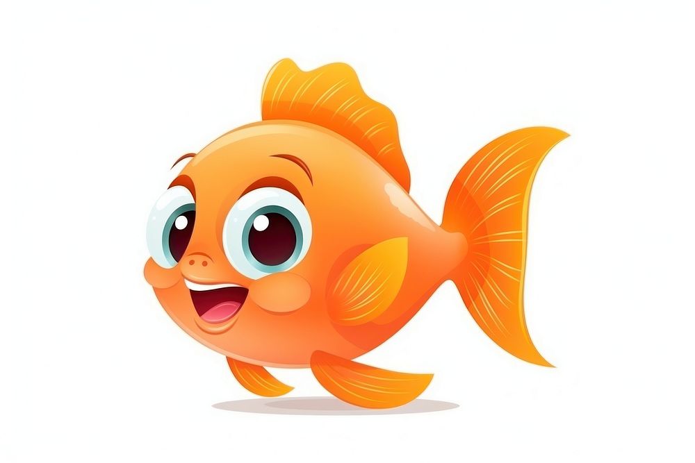 Fish character surprise concept animal goldfish cartoon.