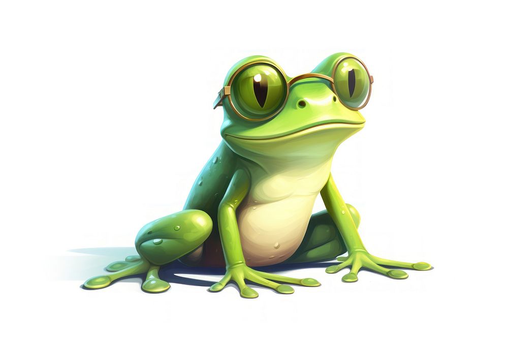 Frog character wear sunglasses animal amphibian wildlife.