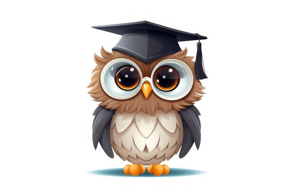 Owl character teacher concept graduation cartoon animal.