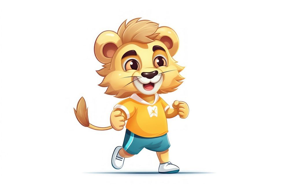 Lion character sport concept cartoon sports fun.