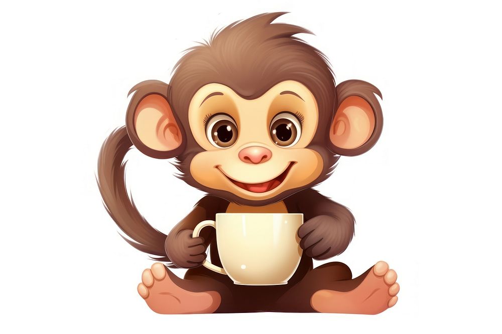 Monkey animal mug cartoon.