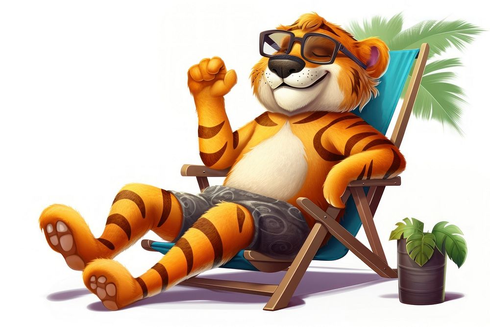 Tiger character Vacation summer cartoon furniture chair.