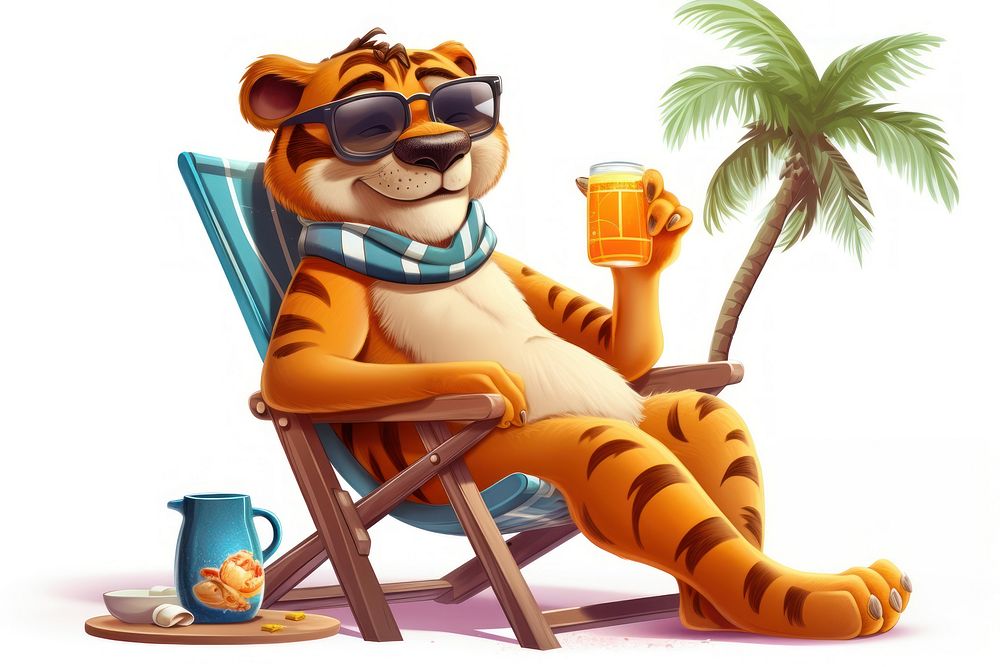 Tiger character Vacation summer cartoon furniture chair.