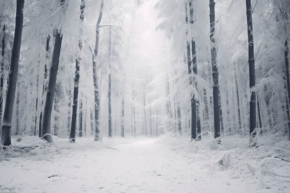Snow winter deep forest landscape outdoors woodland.