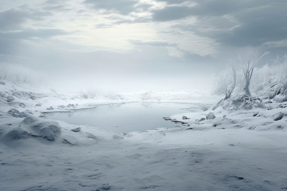 A snow winter landscape with drifts of snow reflection outdoors nature.