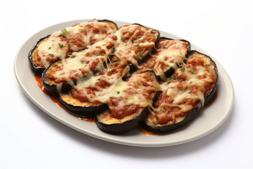 Italian food vegetable eggplant pizza.
