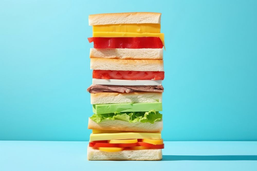 Retro collage of baguette sandwich bread food medication.