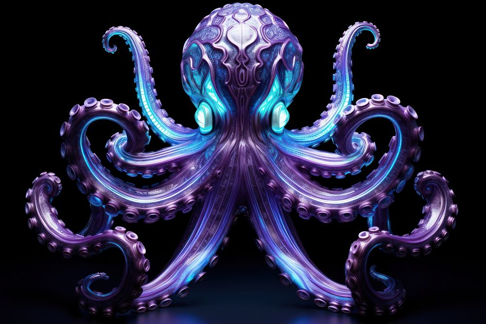 Octopus octopus invertebrate illuminated.