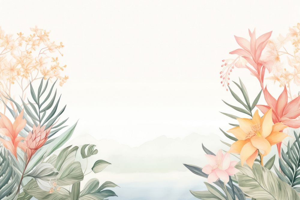 Tropical plants backgrounds painting pattern.
