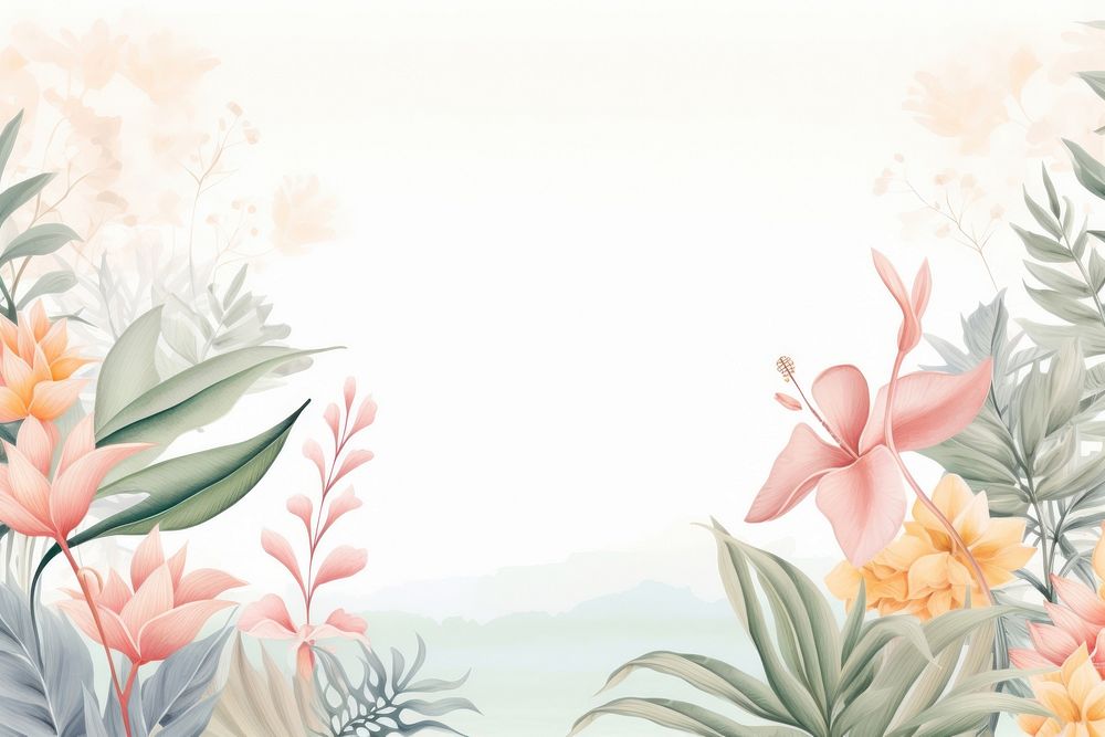 Tropical plants backgrounds painting pattern.