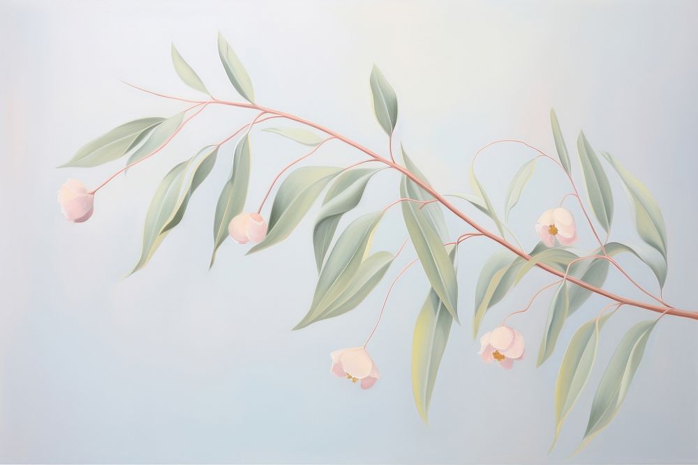 Eucalyptus painting flower plant.