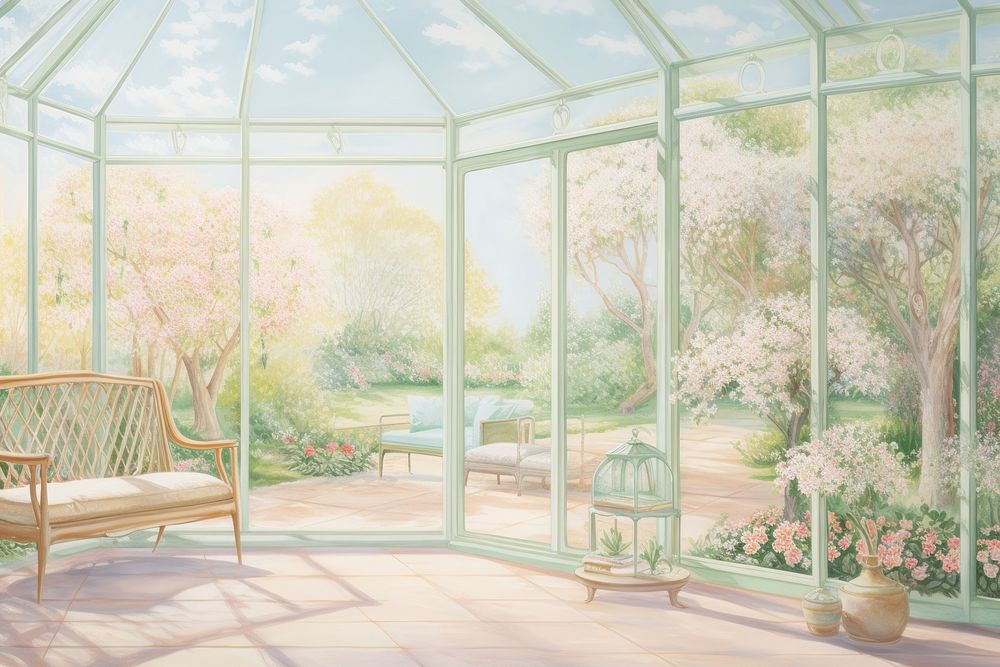 Garden architecture painting nature.
