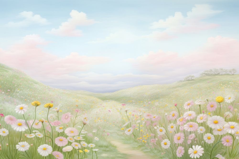 PNG Meadow painting backgrounds landscape.
