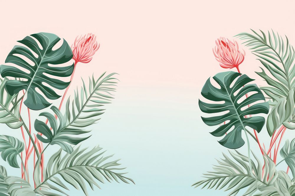 Monstera backgrounds painting pattern.