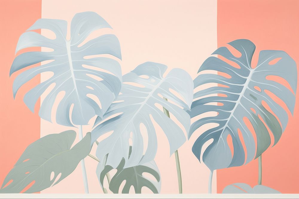 Monstera backgrounds painting plant.