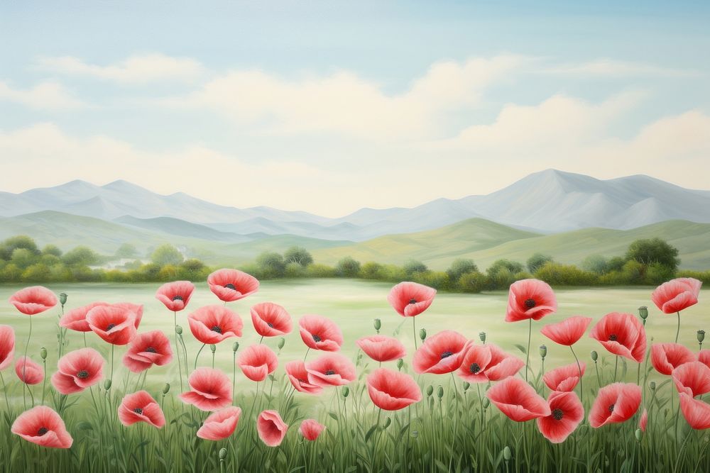 Poppy painting poppy field.
