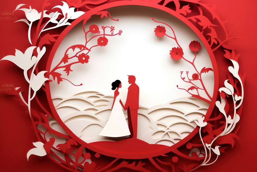 Chinese wedding theme adult bride art.