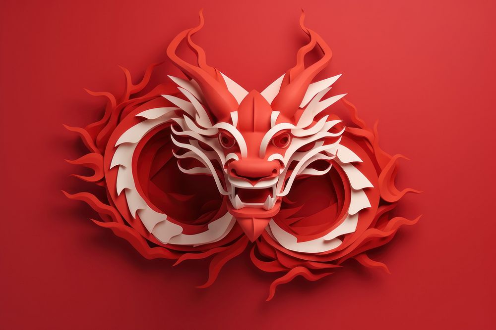 Chinese Red Dragon dragon art red.