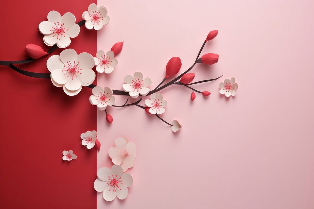 Plum and Cherry Blossoms blossom flower cherry.