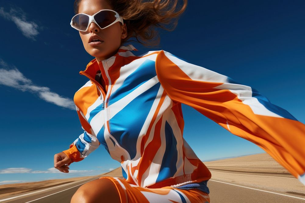 Woman running sunglasses fashion sports.