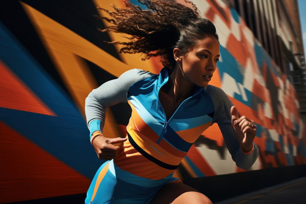 Woman running sports determination athleticism.