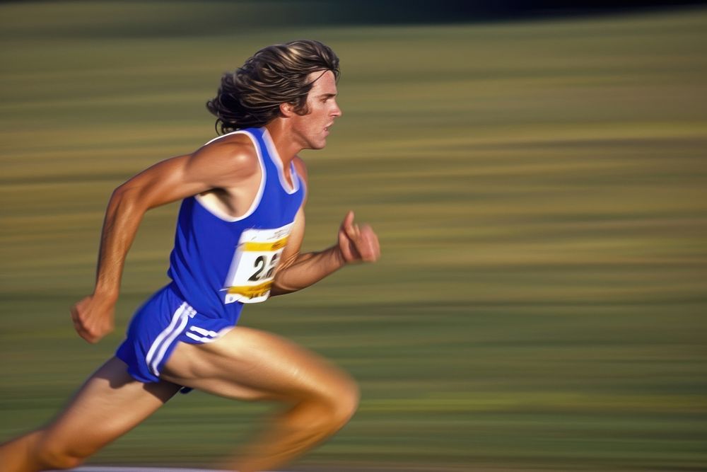 Running athlete determination concentration.