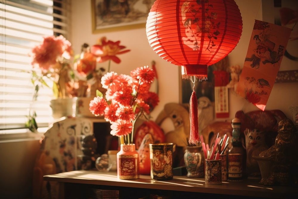 Chinese new year decoration lantern flower.