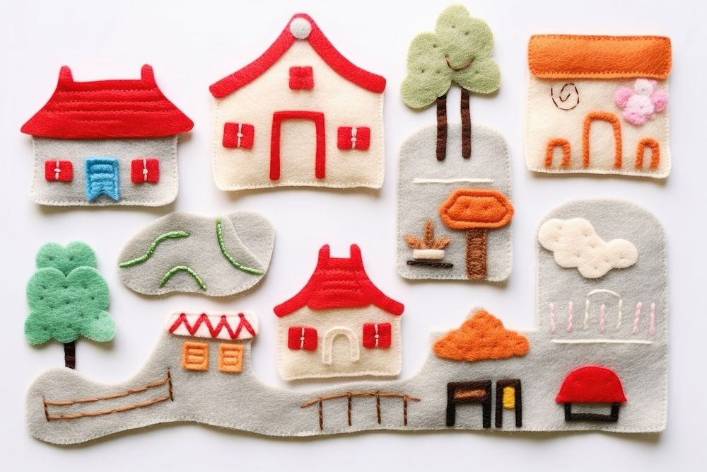Photo of felt traditional Chinese village art pattern toy.