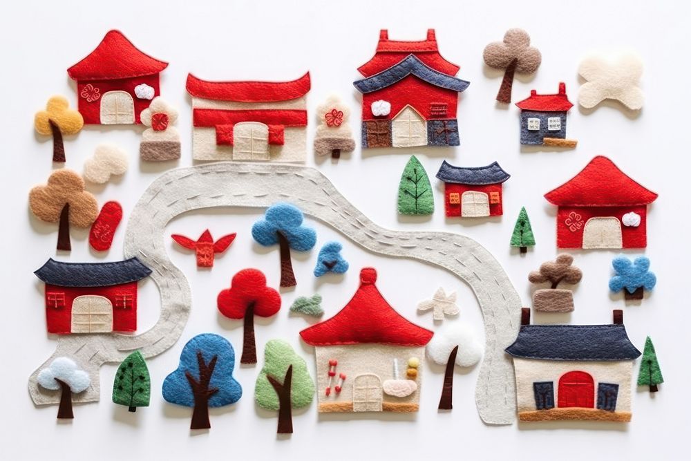 Photo of felt traditional Chinese village art toy representation.