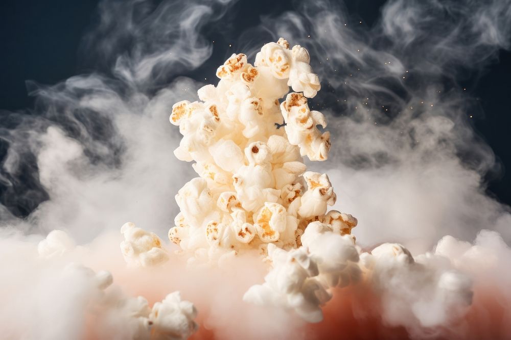 Popcorn with orange powder color splash food freshness dessert.