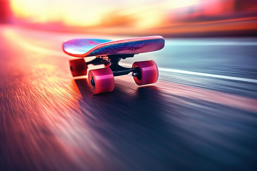 Skateboard sports speed light.