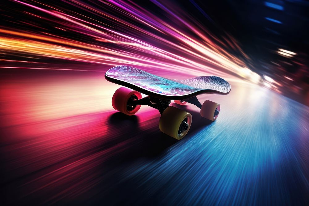 Skateboard speed light skateboarding.