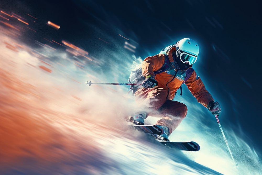 Person skiing recreation outdoors sports.