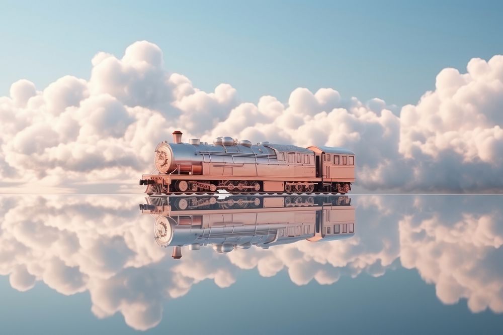 Photography of train vehicle cloud transportation.