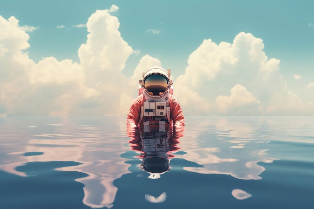 Photography of astronaut outdoors swimming nature.