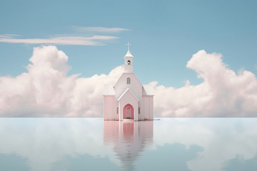 Photography of church cloud architecture building.