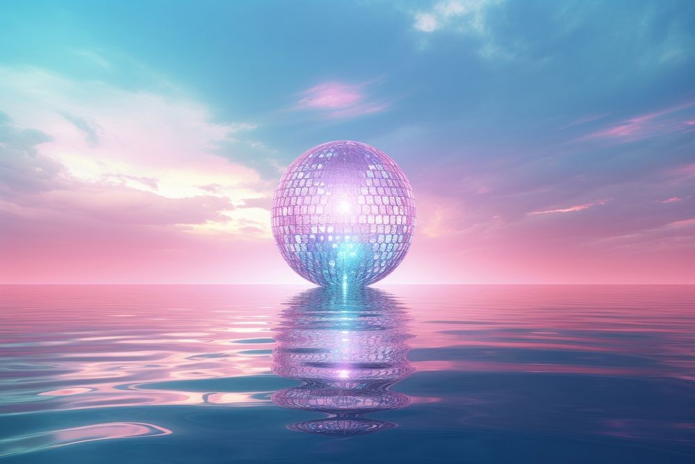 Photography of disco ball scenery sphere water.
