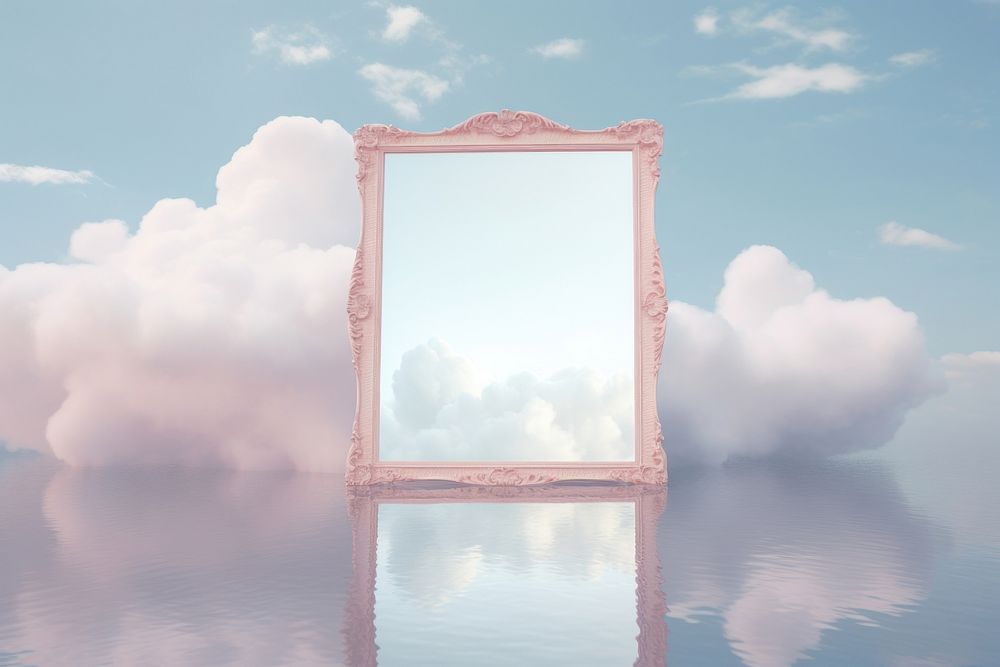 Photography of mirror nature cloud sky.