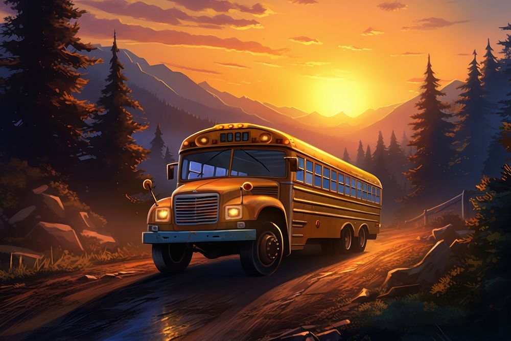 School bus vehicle road transportation.