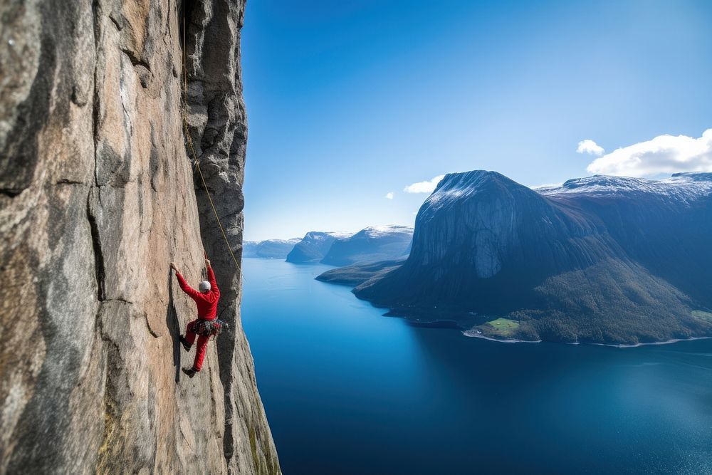 Free soloing recreation adventure climbing.